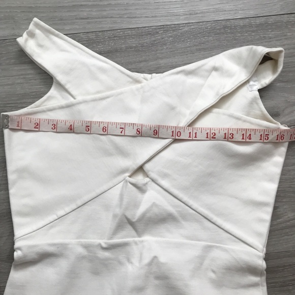 MASON WOMENS WHITE SHEATH DRESS OFF SHOULDER JERSEY MIDI NYE PARTY LARGE - Picture 4 of 9